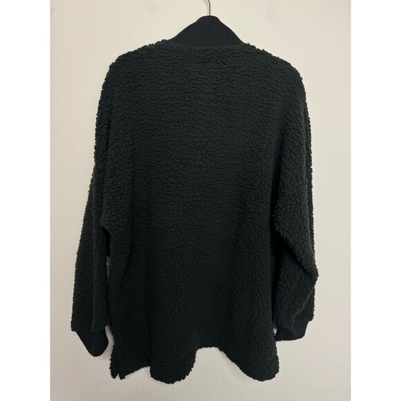 Aerie Large Dream Sherpa Sweatshirt Smoked Gray Quarter Zip Ribbed Neck NWT - Picture 13 of 13